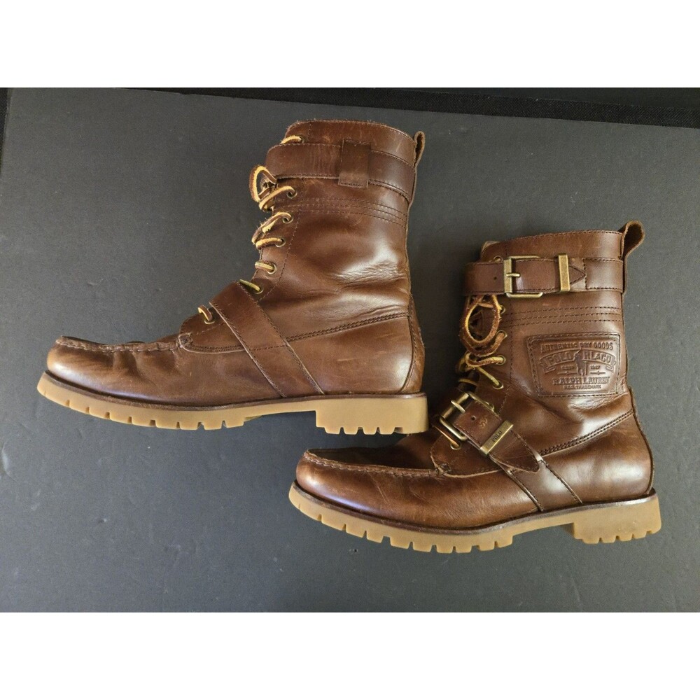 Polo Ralph Lauren Radbourne Brown  Leather Boots Men Range 14567 H17 Size 8.5D - Picture 8 of 16